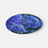 Blauwe paarse lilacs romantische blauwe foto papieren bordje (Gekanteld)