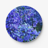 Blauwe paarse lilacs romantische blauwe foto papieren bordje (Voorkant)