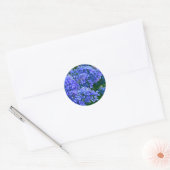 Blauwe paarse lilacs romantische blauwe foto ronde sticker (Envelop)