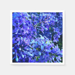 Blauwe paarse lilacs romantische blauwe foto servet