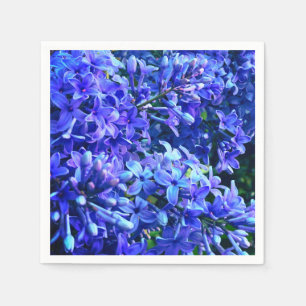Blauwe paarse lilacs romantische blauwe foto servet