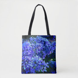 Blauwe paarse lilacs romantische blauwe foto tote bag