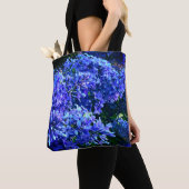 Blauwe paarse lilacs romantische blauwe foto tote bag (Dichtbij)
