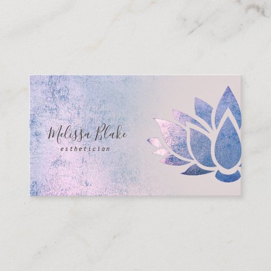 Blauwe paarse Lotus logo Visitekaartje (Voorkant)