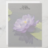 Blauwe Paarse Lotus Waterlily Flower Custom Briefhoofd (Voorkant / Achterkant)