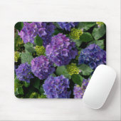 Blauwe paarse magenta Hydrangeas Muismat (Met muis)