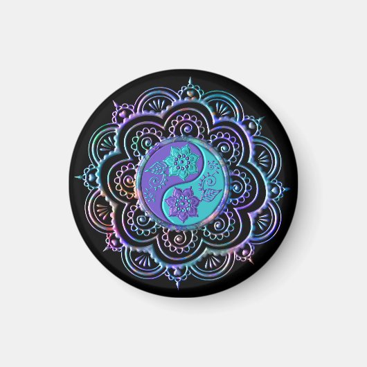 Blauwe & Paarse Mandala Magneet (Voorkant)