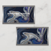 Blauwe Paarse marmer Visitekaartje (Voorkant / Achterkant)