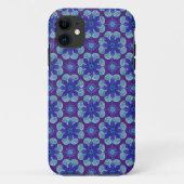 Blauwe Paarse Medallions iPhone cover (Achterkant)