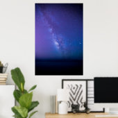 Blauwe Paarse Melkweg Galaxy Poster (Thuiskantoor)