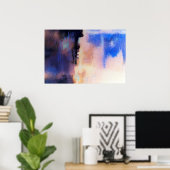 Blauwe Paarse moderne Abstracte kunstdrukken: Kuns Poster (Thuiskantoor)