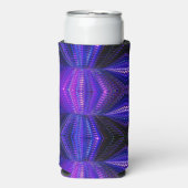 Blauwe paarse neon abstracte getextureerde print seltzer blikjeskoeler (Seltzer Voorkant)
