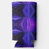 Blauwe paarse neon abstracte getextureerde print seltzer blikjeskoeler (Achterkant)