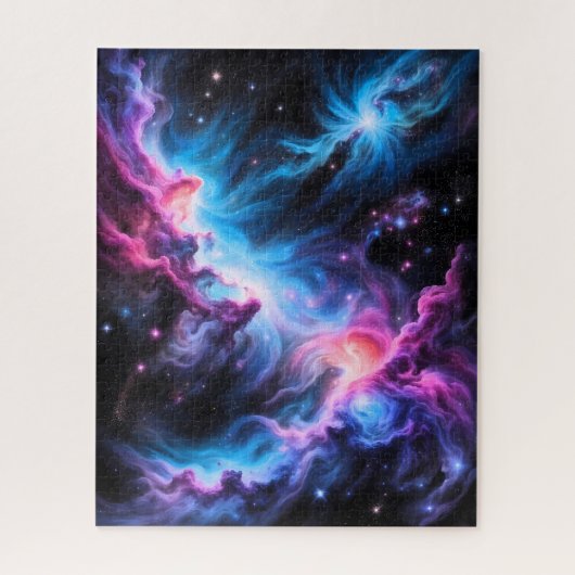 Blauwe Paarse Nevel Diepe Ruimte Puzzel (Verticaal)