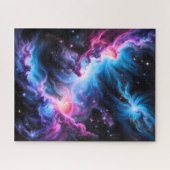 Blauwe Paarse Nevel Diepe Ruimte Puzzel (Horizontaal)