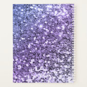 Blauwe Paarse Ombre Chunky Glitter Gepersonaliseer Planner (Achterkant)