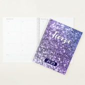 Blauwe Paarse Ombre Chunky Glitter Gepersonaliseer Planner (Display)