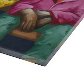 Blauwe Paarse Ox Koe Boerderij Aangekleed Snijplank (Hoek)