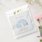 Blauwe Paarse pasteelregenboog eerste verjaardag Bedankzakje (Gezegeld)