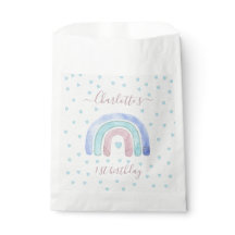 Blauwe Paarse pasteelregenboog eerste verjaardag