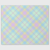 BLAUWE PAARSE PASTEL PLAID PATROON CADEAUPAPIER (Vlak)