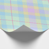 BLAUWE PAARSE PASTEL PLAID PATROON CADEAUPAPIER (Hoek)