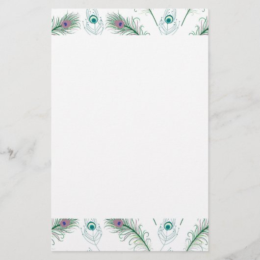 Blauwe Paarse peacock Briefpapier (Voorkant)