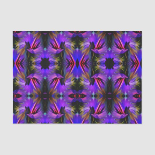 Blauwe Paarse penseeldoornen Abstracte ontkoppelin Tissuepapier (Voorkant)