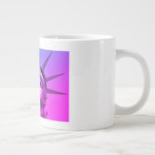 Blauwe Paarse Pop Kunstbeeld van de Vrijheid New Y Grote Koffiekop (Rechts)