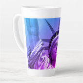 Blauwe Paarse Pop Kunstbeeld van de Vrijheid New Y Latte Mok (Linkerhoek)