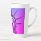 Blauwe Paarse Pop Kunstbeeld van de Vrijheid New Y Latte Mok (Rechts)