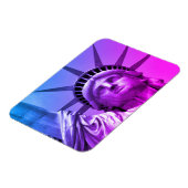 Blauwe Paarse Pop Kunstbeeld van de Vrijheid New Y Magneet (Linkerzijde)