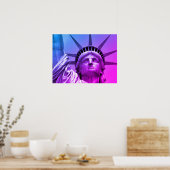 Blauwe Paarse Pop Kunstbeeld van de Vrijheid New Y Poster (Keuken)