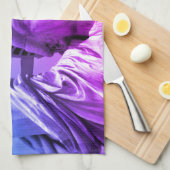 Blauwe Paarse Pop Kunstbeeld van de Vrijheid New Y Theedoek (Quarter Fold)