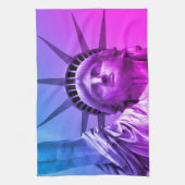 Blauwe Paarse Pop Kunstbeeld van de Vrijheid New Y Theedoek (Verticaal)