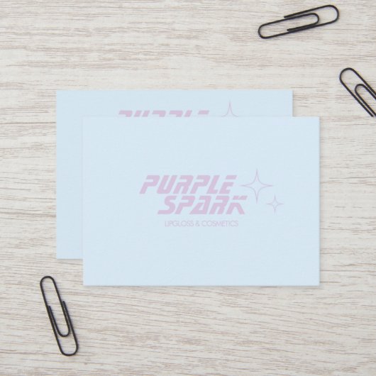 Blauwe Paarse QR-code voor kleine bedrijven Visitekaartje (Voorkant / Achterkant in situ)