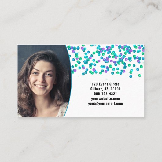 Blauwe Paarse reeksen Grote Tekst NAILS Custom Visitekaartje (Achterkant)