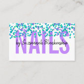 Blauwe Paarse reeksen Grote Tekst NAILS Custom Visitekaartje (Voorkant)