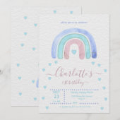 Blauwe Paarse regenboog elke dag Kaart (Voorkant / Achterkant)