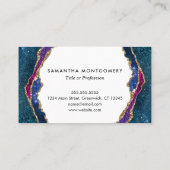 Blauwe Paarse Rood Gouden Agaat Professioneel Visitekaartje (Achterkant)