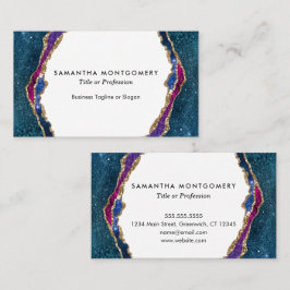 Blauwe Paarse Rood Gouden Agaat Professioneel Visitekaartje