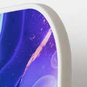 Blauwe Paarse Rood-Violet Vloeibare inkt, monogram Pickleball Paddle (Links Detail)