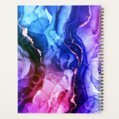 Blauwe Paarse Rood-Violet Vloeibare inkt, monogram Planner (Achterkant)