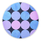 Blauwe Paarse & Roze cirkels Keramische Knop (Voorkant)