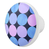 Blauwe Paarse & Roze cirkels Keramische Knop (Rechts)