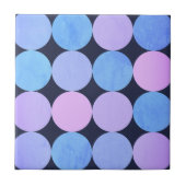 Blauwe Paarse & Roze cirkels Tegeltje (Voorkant)