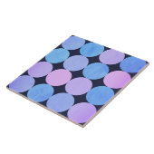 Blauwe Paarse & Roze cirkels Tegeltje (Zijkant)