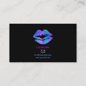 Blauwe Paarse roze gekleurde lips maken artiest Visitekaartje (Achterkant)