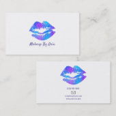Blauwe Paarse roze gekleurde lips maken artiest Visitekaartje (Voorkant / Achterkant)