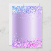 Blauwe Paarse roze ombre Sparkly Glitter Satin Fol Kaart (Achterkant)